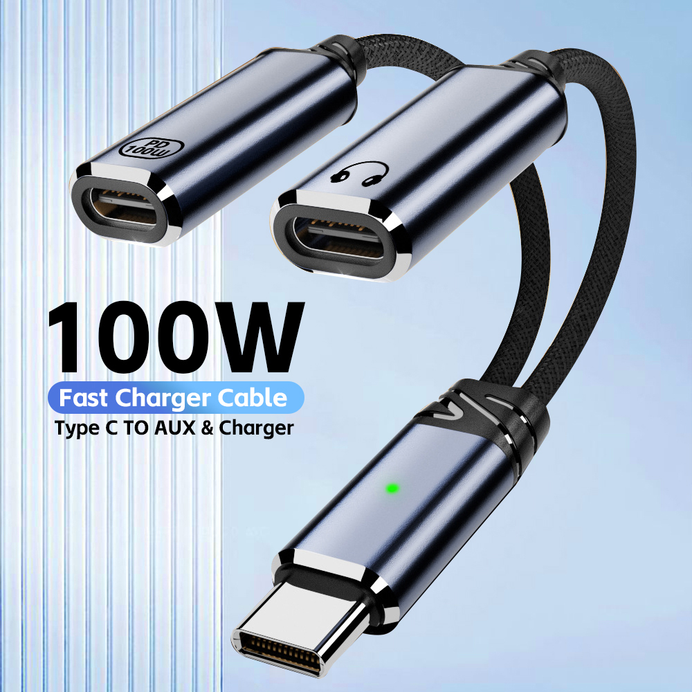 Laptop Accessories Headphones - USB C Splitter 2 in 1