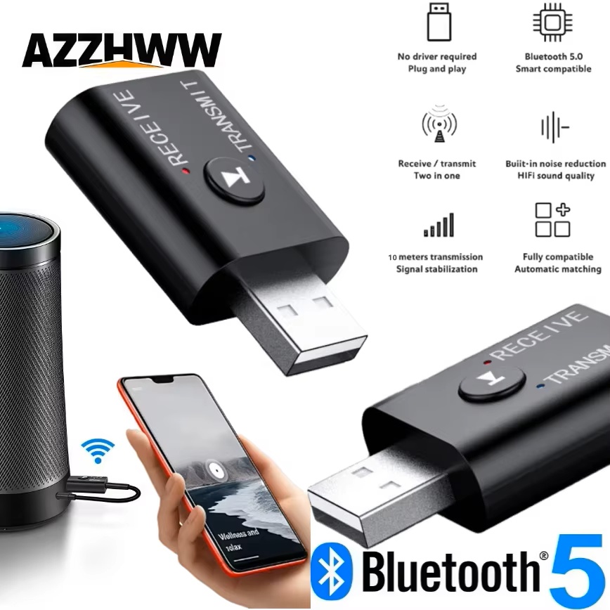 Laptop Accessories Headphones - 2 In 1 USB Bluetooth Adapter