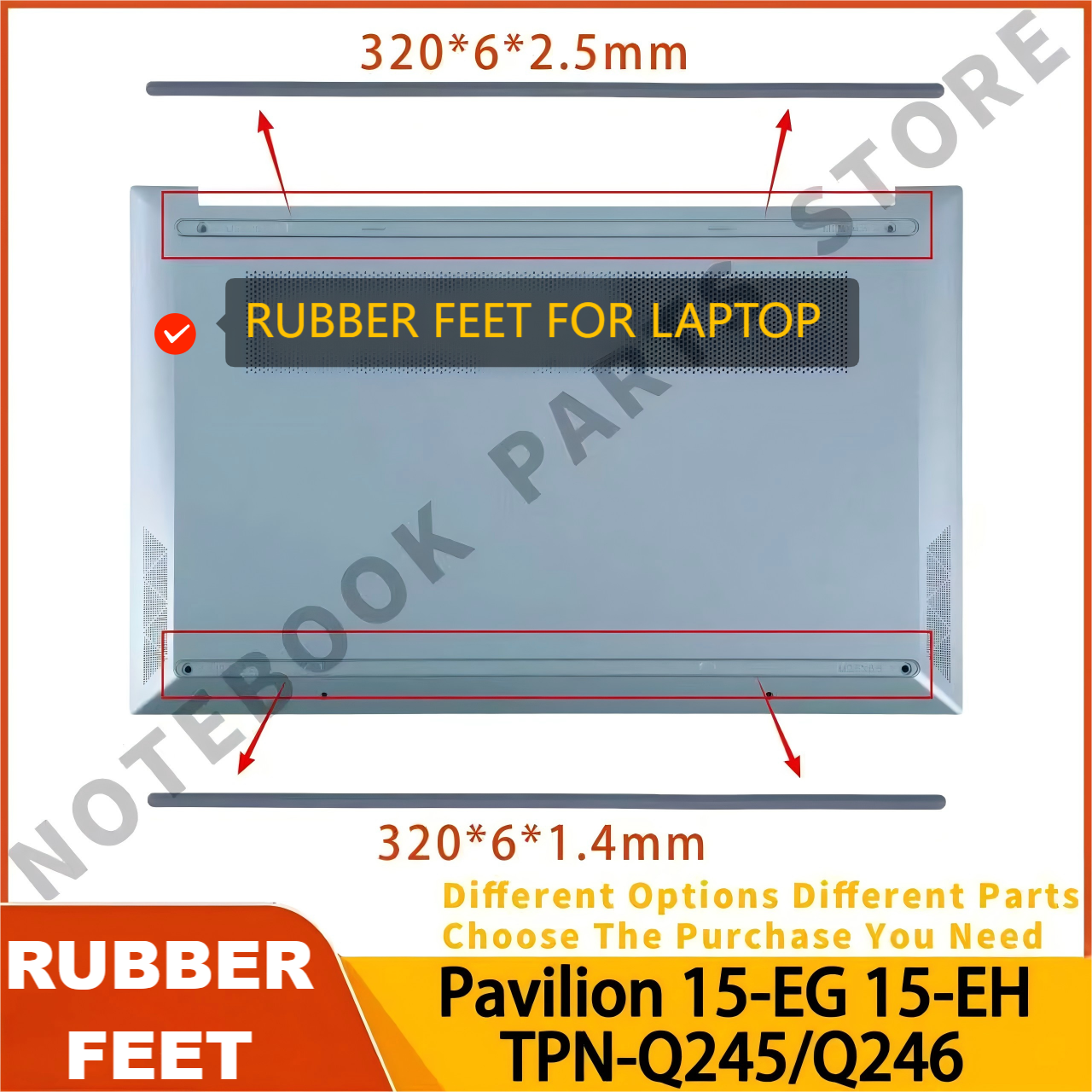 Rubber Feet for HP Pavilion 15 - Laptop Accessories Hp recensie en prijs