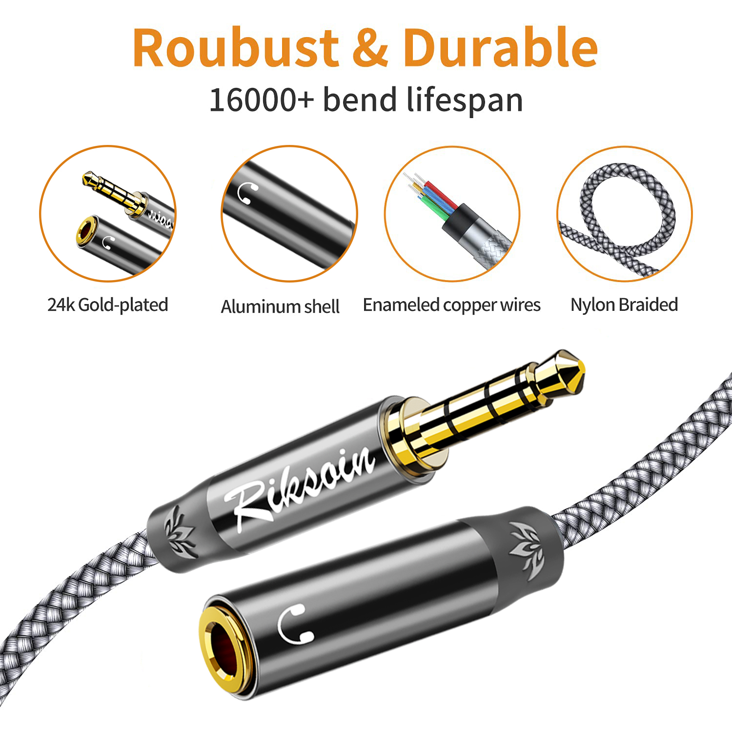 Riksoin 3.5mm Headphone Extens - Laptop Accessories Headphones recensie en prijs