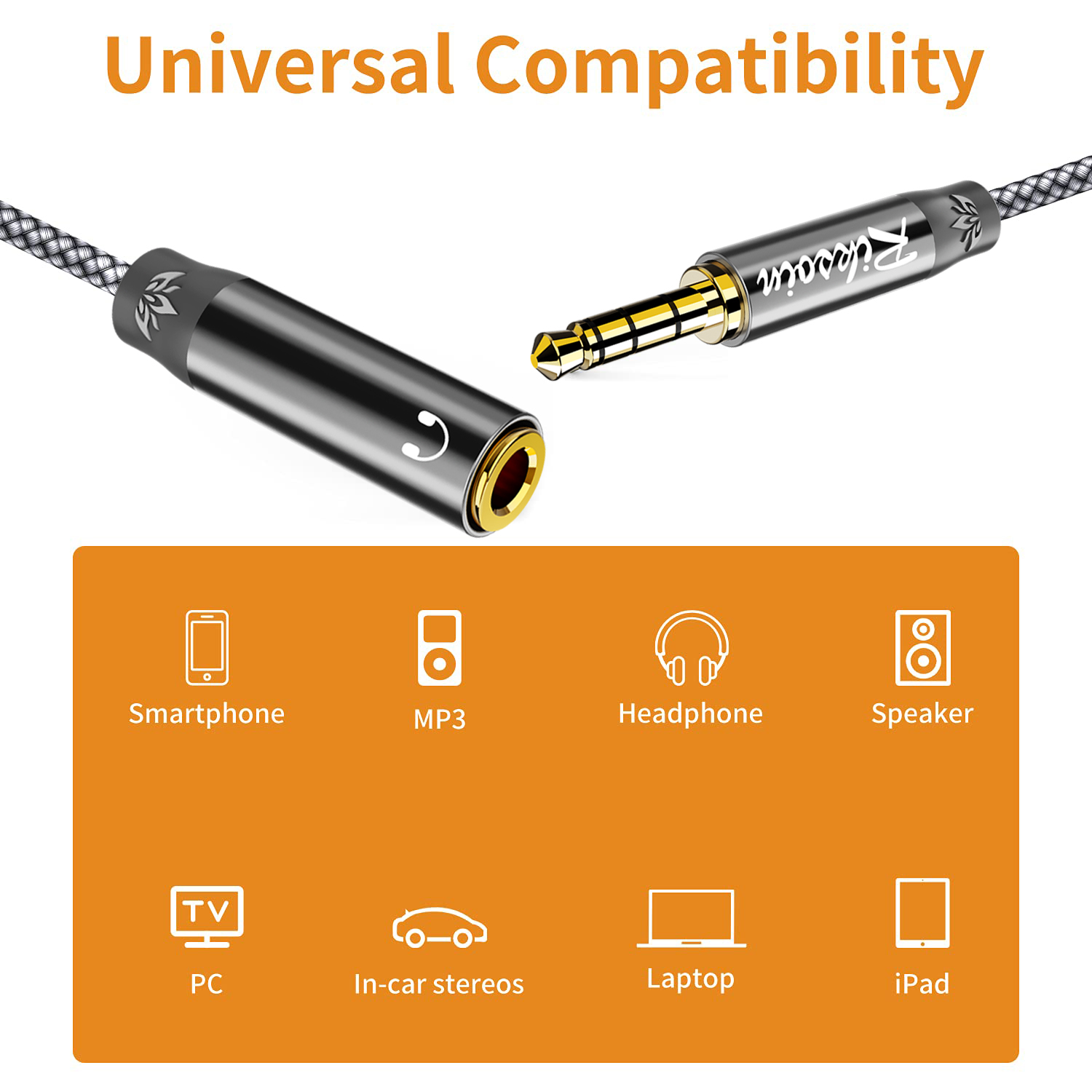 Riksoin 3.5mm Headphone Extens - Laptop Accessories Headphones recensie en prijs