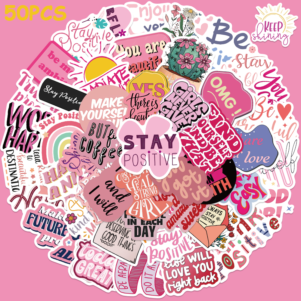 50pcs Pink Inspirational Phras - Laptop Accessories Aesthetic recensie en prijs